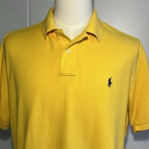 -Polo Ralph Lauren Yellow w/Purple Pony s/s Golf Shirt Men's Size XL